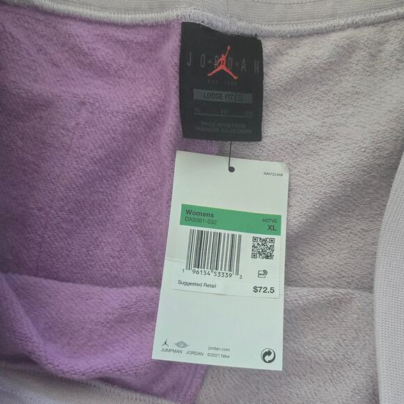 NWT! Women's Jordan Flight Fleece Color-Block Shorts Pink Purple XL - Picture 9 of 9